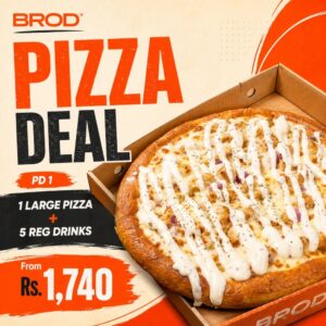 Pd 1 Large Pizza + 5 Reg Drinks